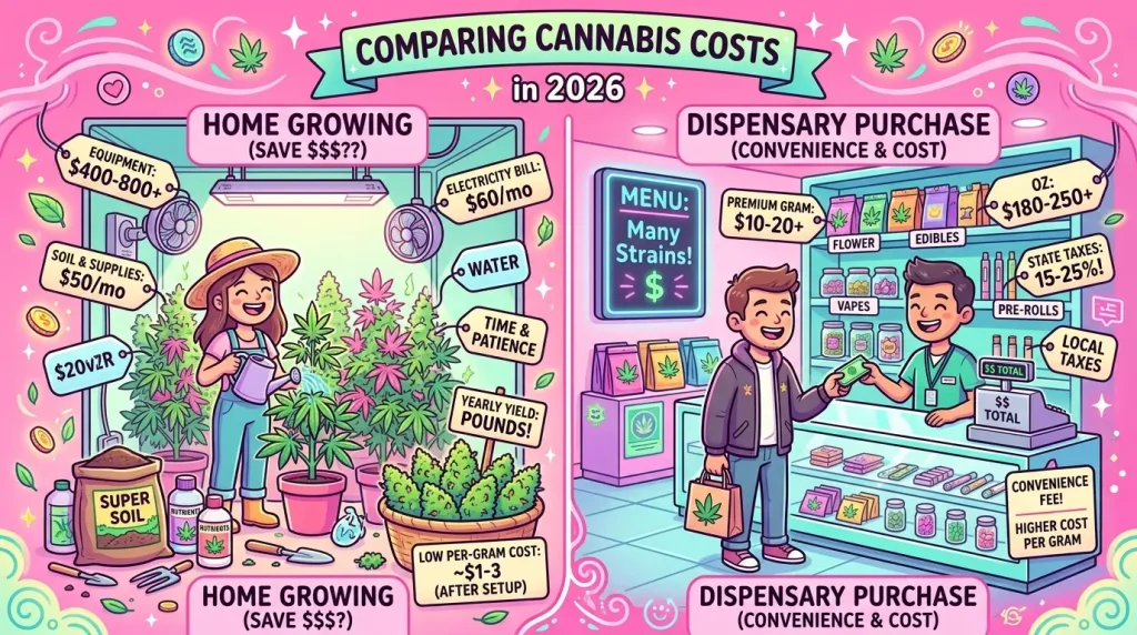 Home Grow vs. Dispensary: The 2026 Cost Breakdown for Maximum Savings