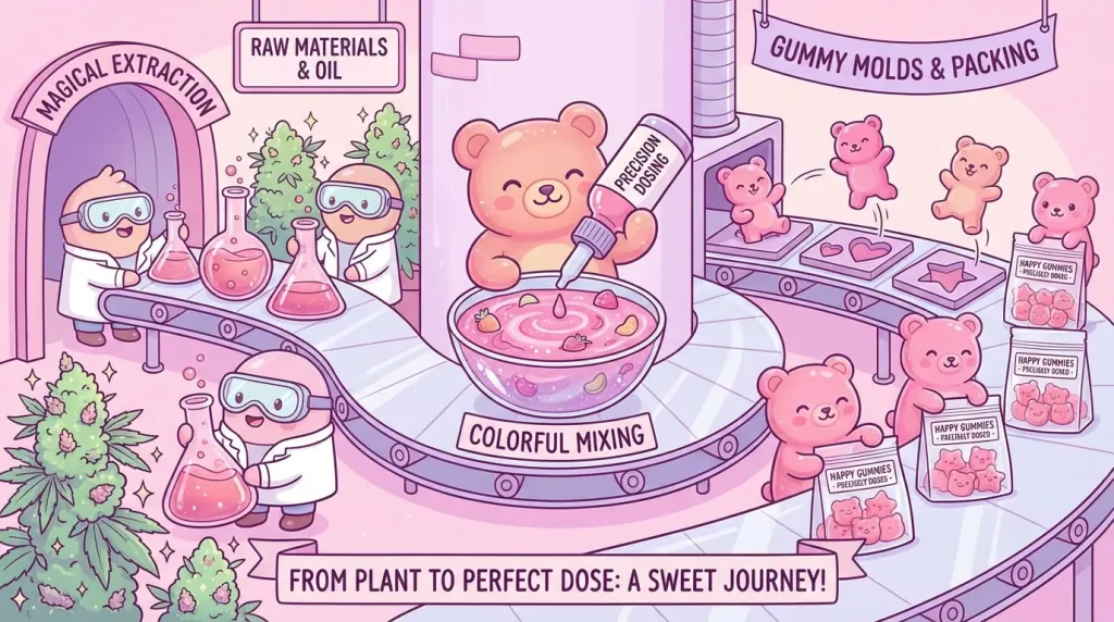 How Cannabis Gummies Are Manufactured: From Extraction to Precisely Dosed Final Product